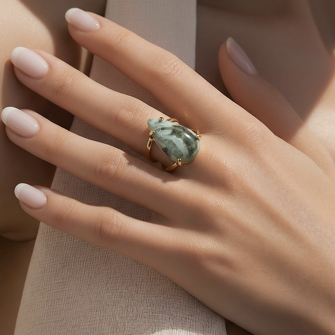 Ring with Larimar Cabochon